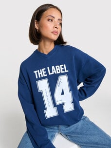 Alix The Label Ladies Knitted Sports Sweater Navy