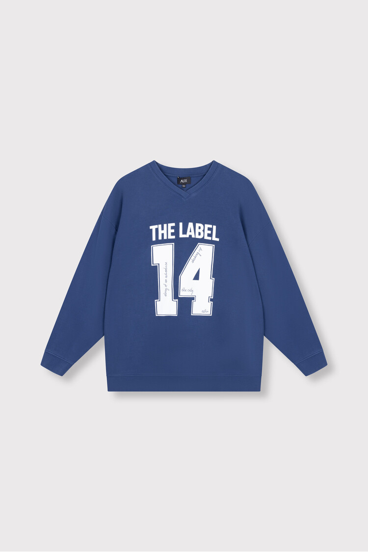 Alix The Label Ladies Knitted Sports Sweater Navy