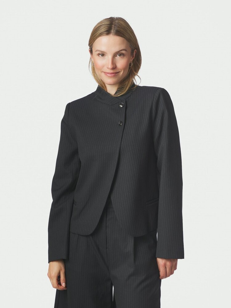 Neo Noir Tiria Slim Pinstripe Dark Navy