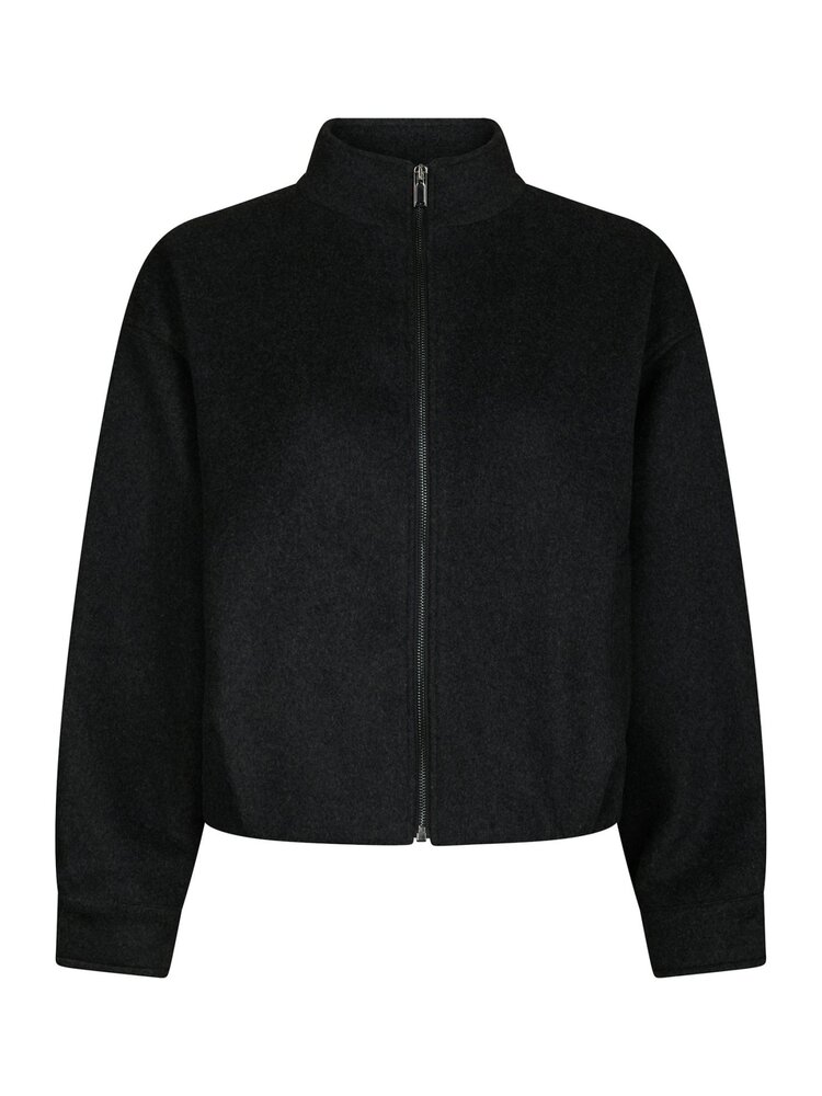 Neo Noir Florine Wool Bomber Jacket Antracit