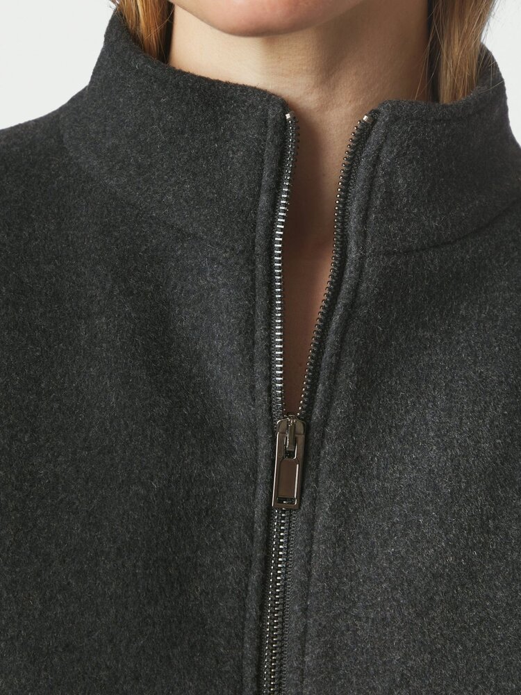 Neo Noir Florine Wool Bomber Jacket Antracit