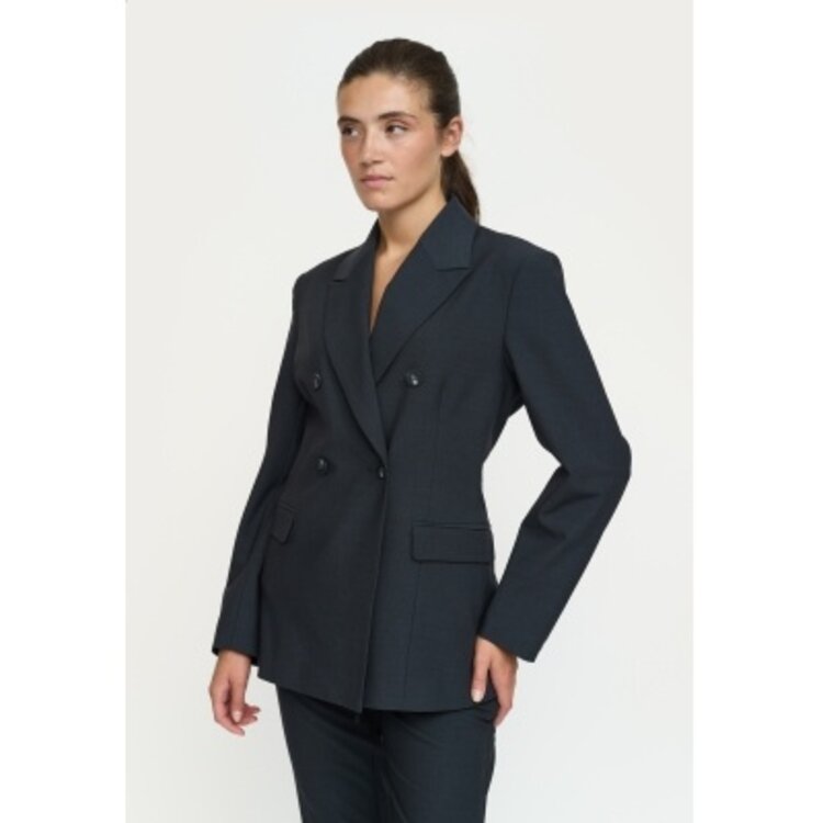 Soft Rebels Finley Blazer Dark Grey Melange