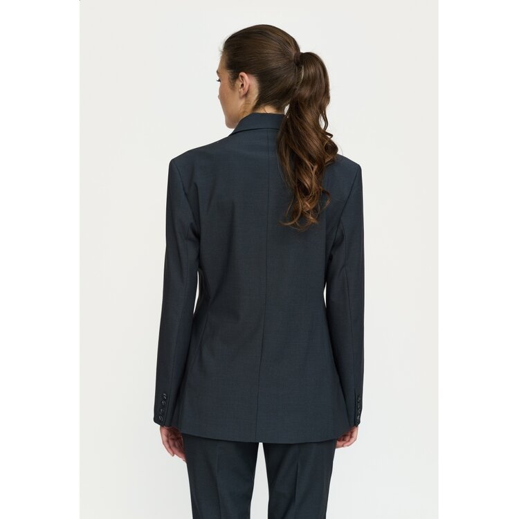Soft Rebels Finley Blazer Dark Grey Melange
