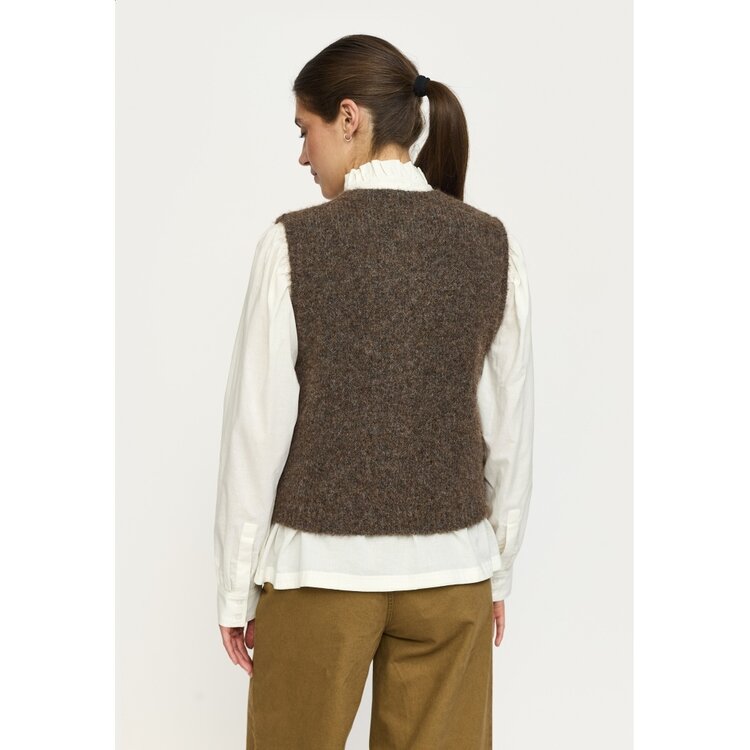 Soft Rebels Camilla Vest Knit Demitasse Melange