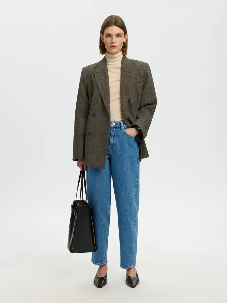 Selected Femme Barrel Bea-Kori HW Jeans Noos Medium Blue Den/203