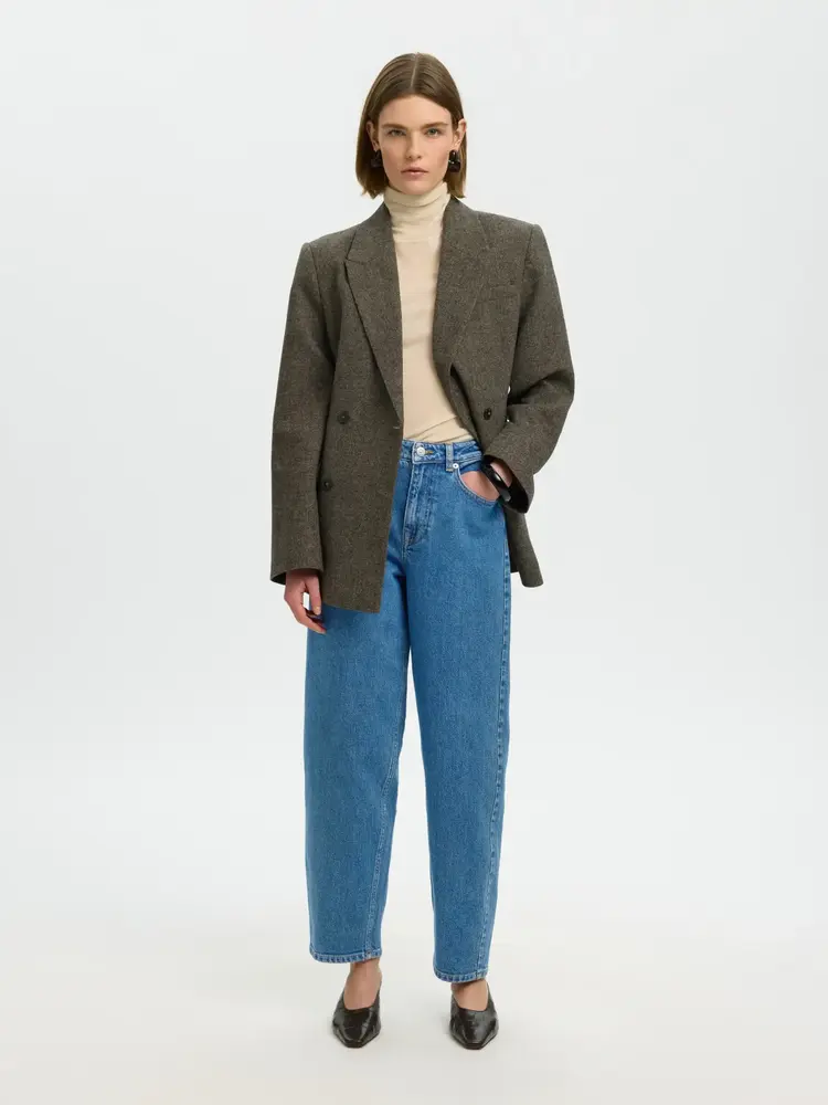 Selected Femme Barrel Bea-Kori HW Jeans Noos Medium Blue Den/203