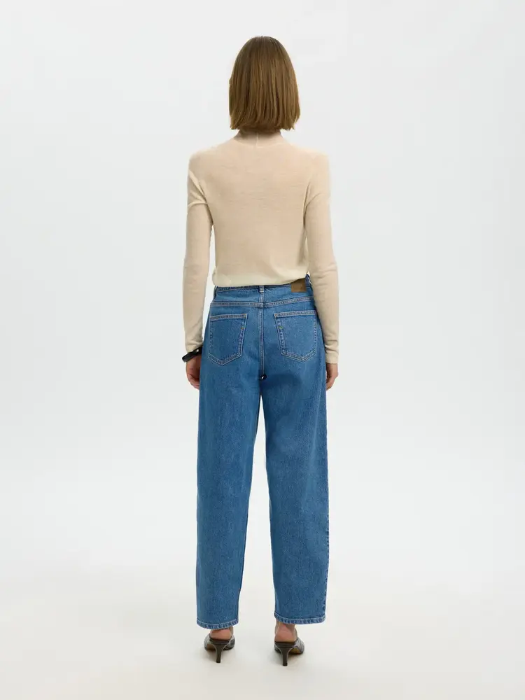 Selected Femme Barrel Bea-Kori HW Jeans Noos Medium Blue Den/203