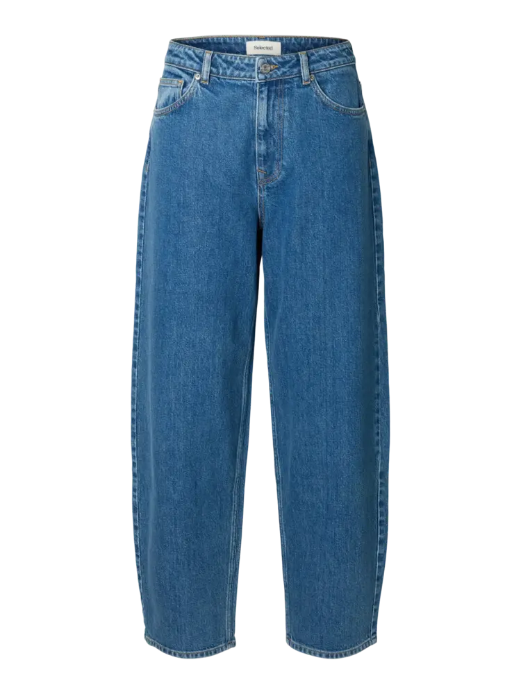 Selected Femme Barrel Bea-Kori HW Jeans Noos Medium Blue Den/203