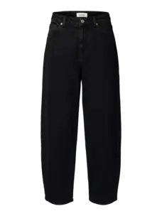 Selected Femme Barrel Bea-Kori HW Jeans Noos Black Denim/201