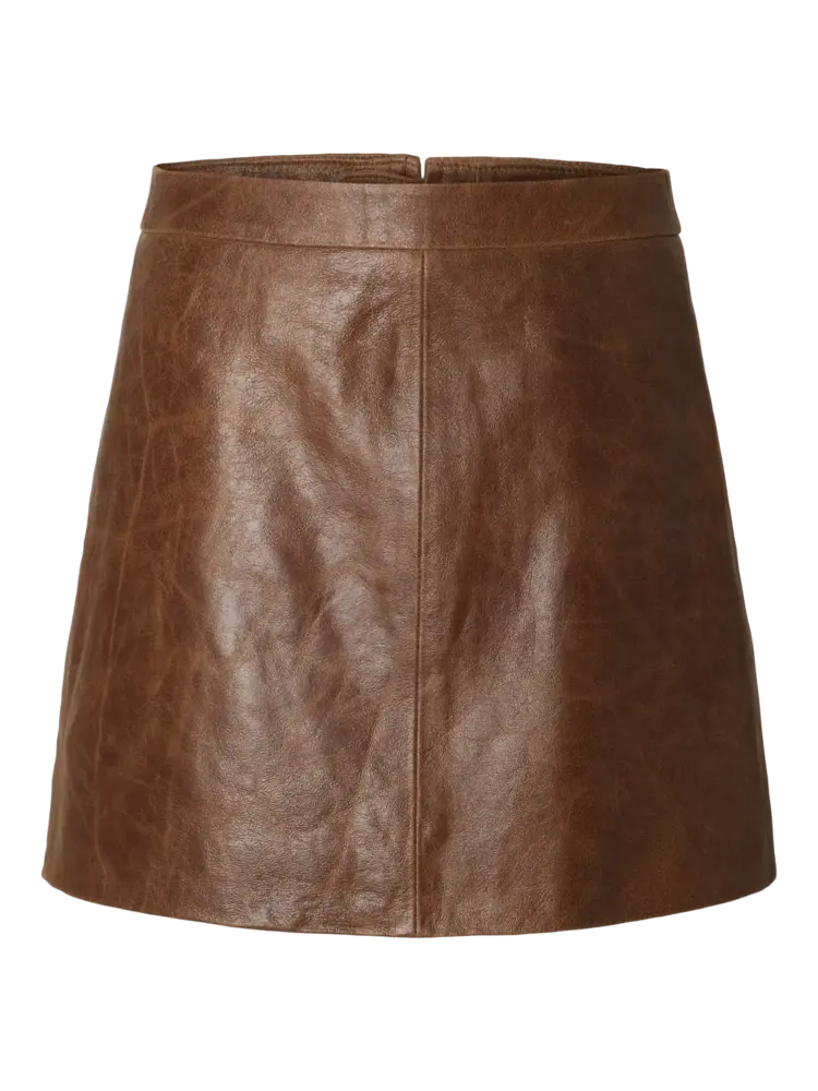 Selected Femme Jil Leather HW Mini Skirt Delicioso
