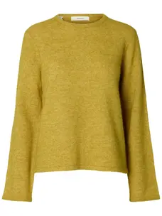 Selected Femme Lulu New LS Knit O-Neck Noos Avocado Oil/Melange