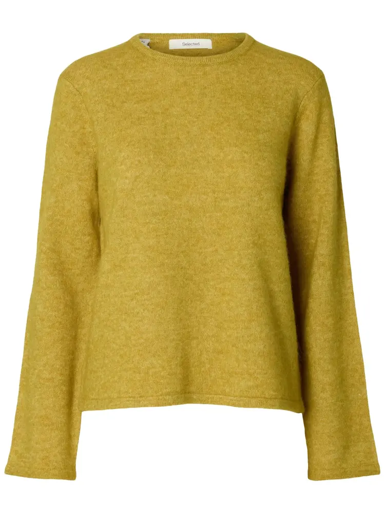 Selected Femme Lulu New LS Knit O-Neck Noos Avocado Oil/Melange