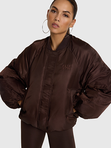 Alix The Label Ladies Woven Nylon Jacket Deep Brown