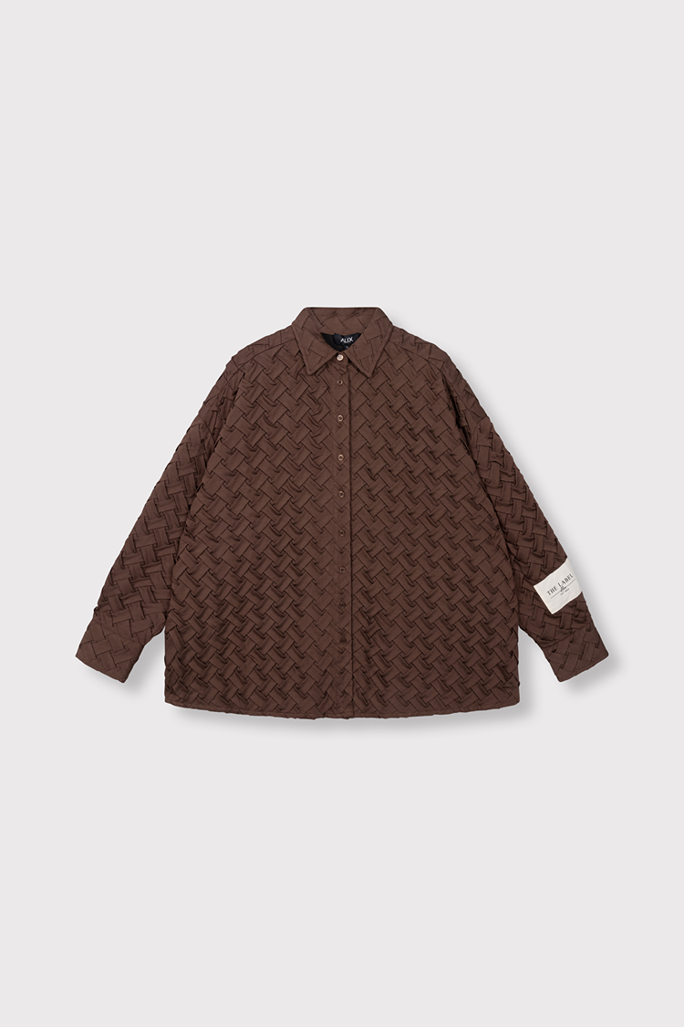 Alix The Label Ladies Woven Pleated Blouse Warm Brown