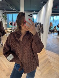 Alix The Label Ladies Woven Pleated Blouse Warm Brown