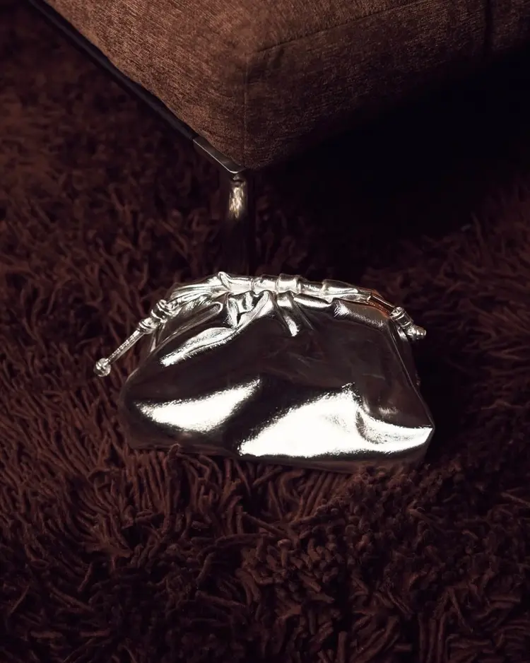 Bow19 Dumpling Bag Shiny Silver