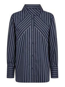 Co'Couture SomoCC Stripe Funnel Neck Shirt Navy