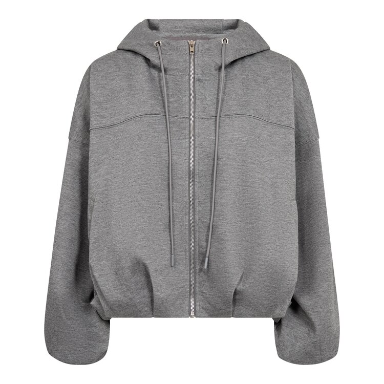 Co'Couture LanceCC Balloon Hoodie Mid Grey Melange