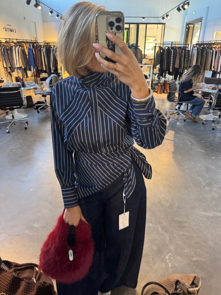 Co'Couture SomoCC Stripe Scarf Navy