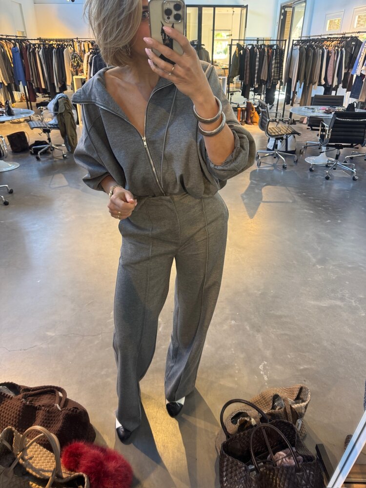 Co'Couture LanceCC Balloon Hoodie Mid Grey Melange