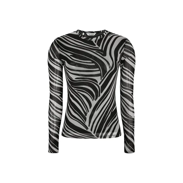 Soft Rebels Maryam LS Top Zebra Print