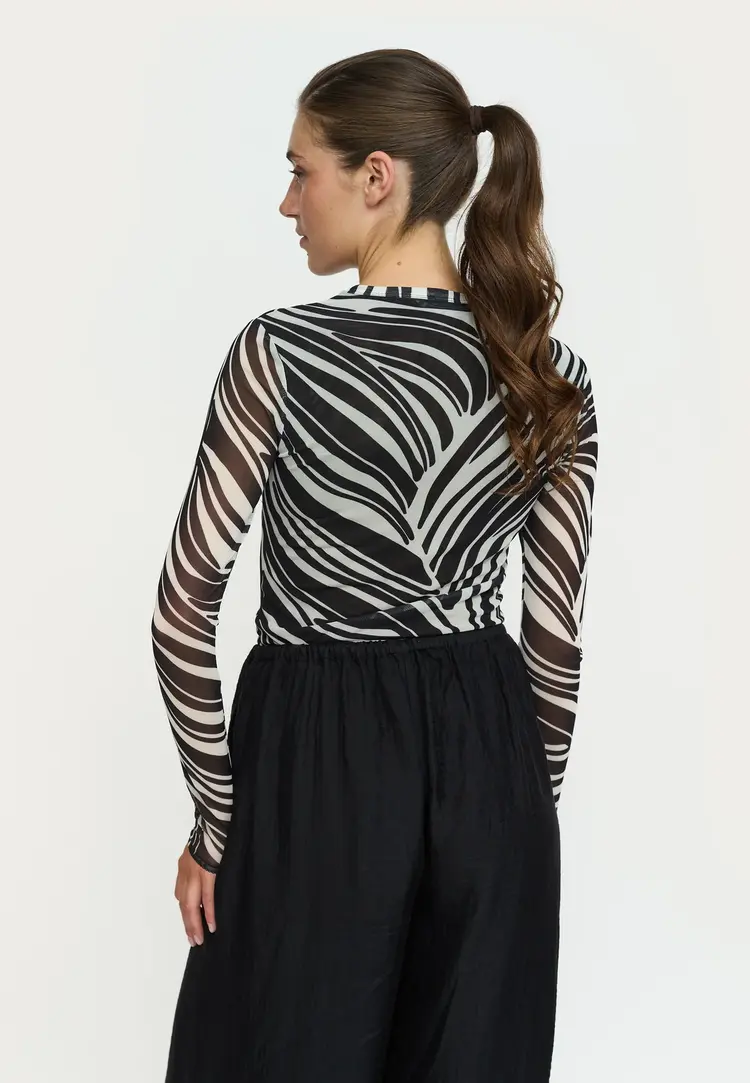 Soft Rebels Maryam LS Top Zebra Print