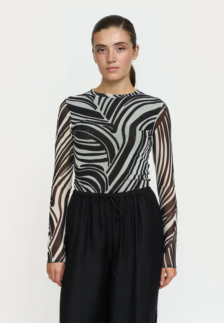 Soft Rebels Maryam LS Top Zebra Print