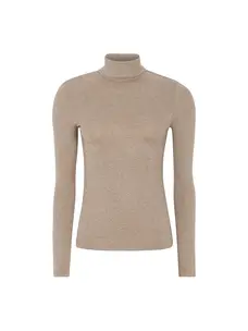 Soft Rebels Roman Roll Neck Silver Mink Melange