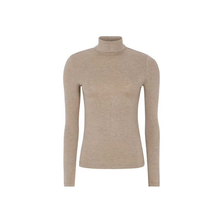 Soft Rebels Roman Roll Neck Silver Mink Melange