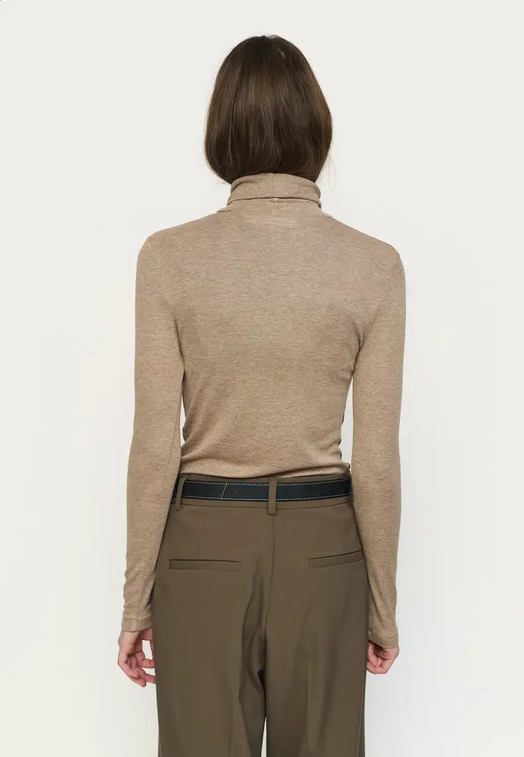 Soft Rebels Roman Roll Neck Silver Mink Melange