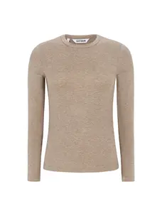 Soft Rebels Roman O-Neck Silver Mink Melange