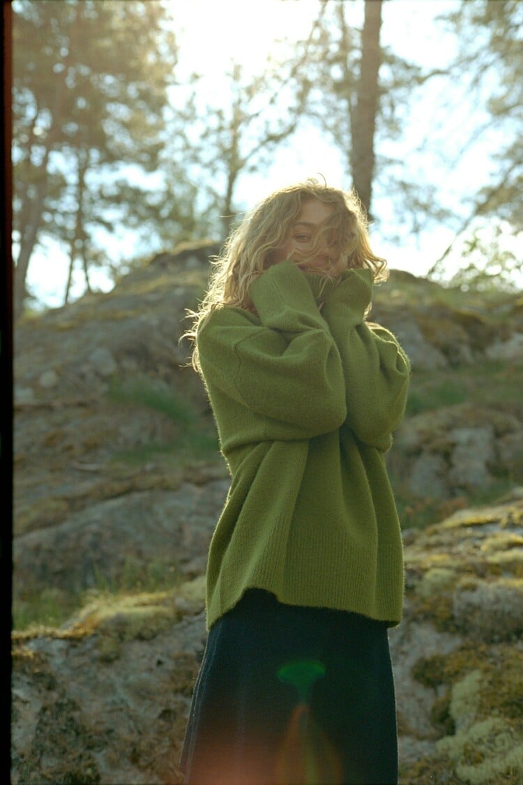 Neo Noir Naline Knit Blouse Sage Green