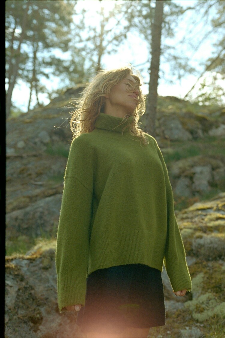 Neo Noir Naline Knit Blouse Sage Green