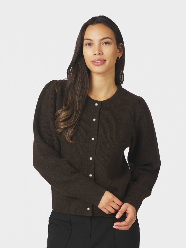 Neo Noir Nuna Knit Cardigan Brown