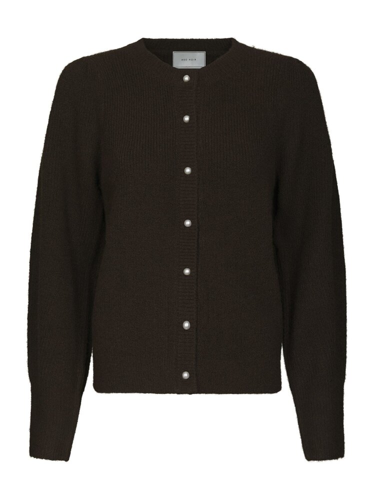 Neo Noir Nuna Knit Cardigan Brown