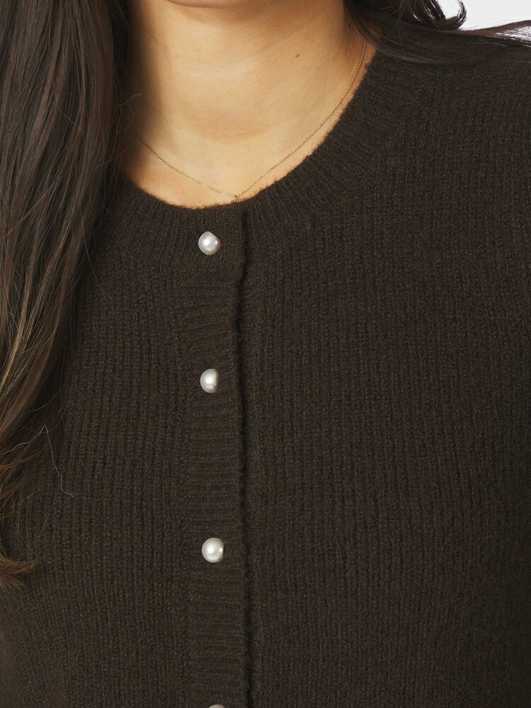 Neo Noir Nuna Knit Cardigan Brown