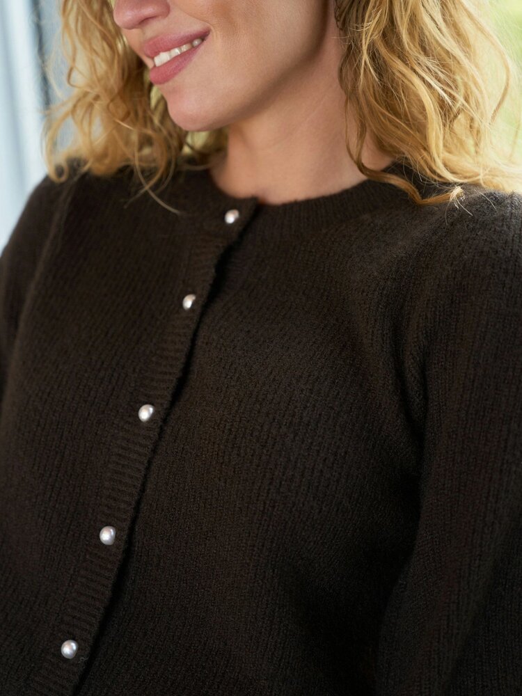 Neo Noir Nuna Knit Cardigan Brown