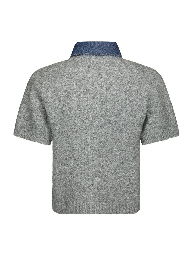 Neo Noir Amoria Knit Cardigan Grey Melange