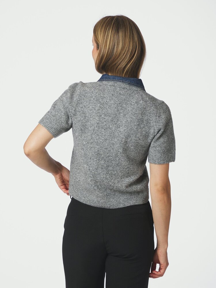 Neo Noir Amoria Knit Cardigan Grey Melange