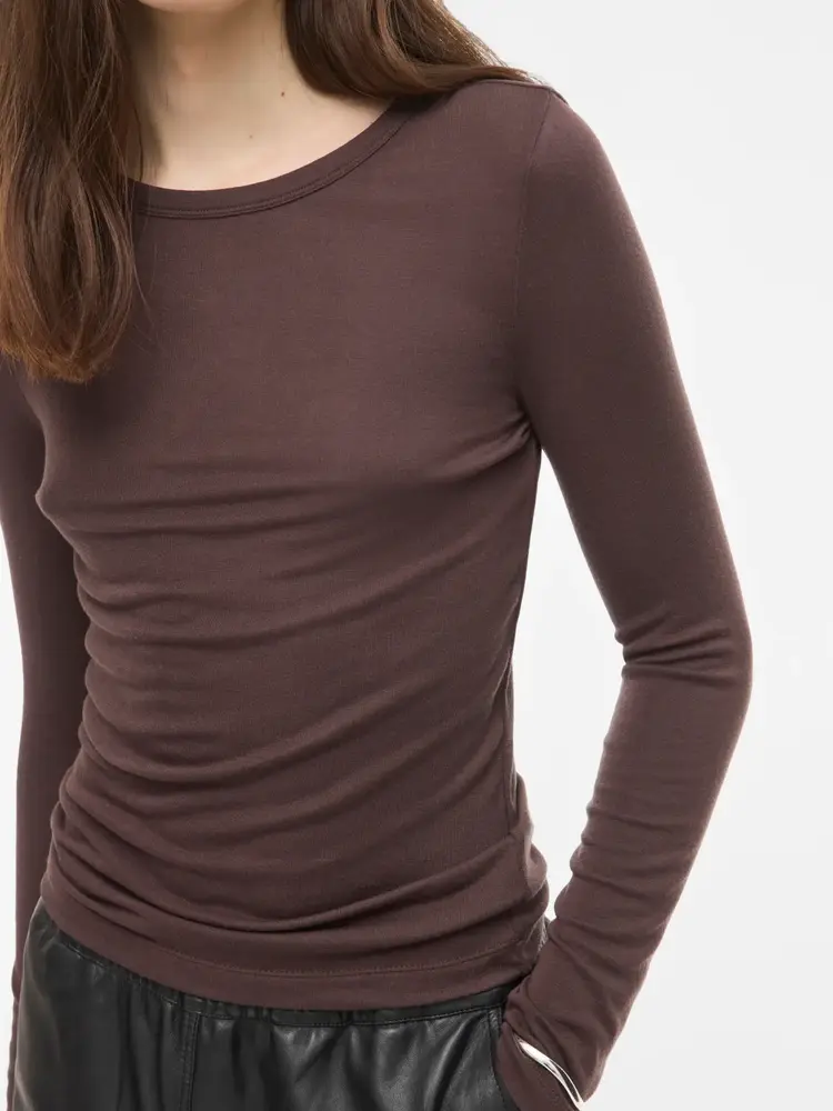 Rouge Edit Maple L/S O-Neck Tee/2 Seal Brown