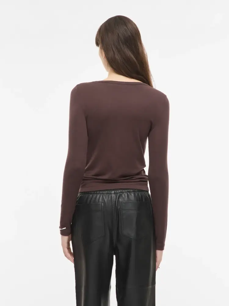 Rouge Edit Maple L/S O-Neck Tee/2 Seal Brown