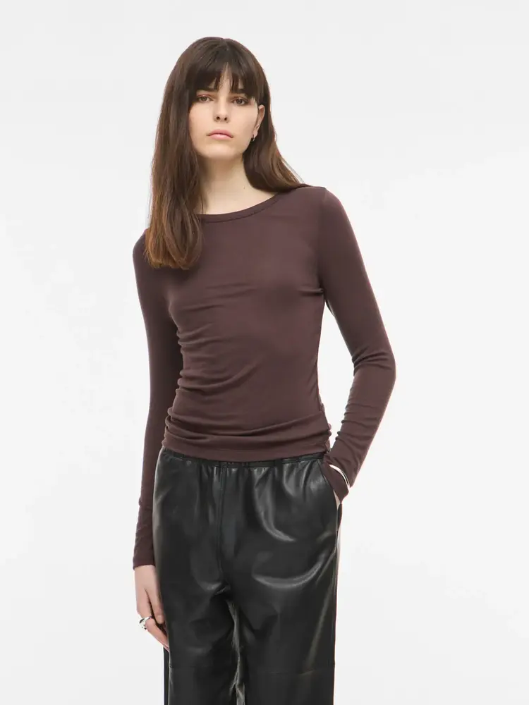 Rouge Edit Maple L/S O-Neck Tee/2 Seal Brown