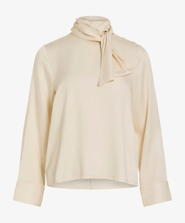 Rouge Edit Aspen L/S High Neck Top Pelican