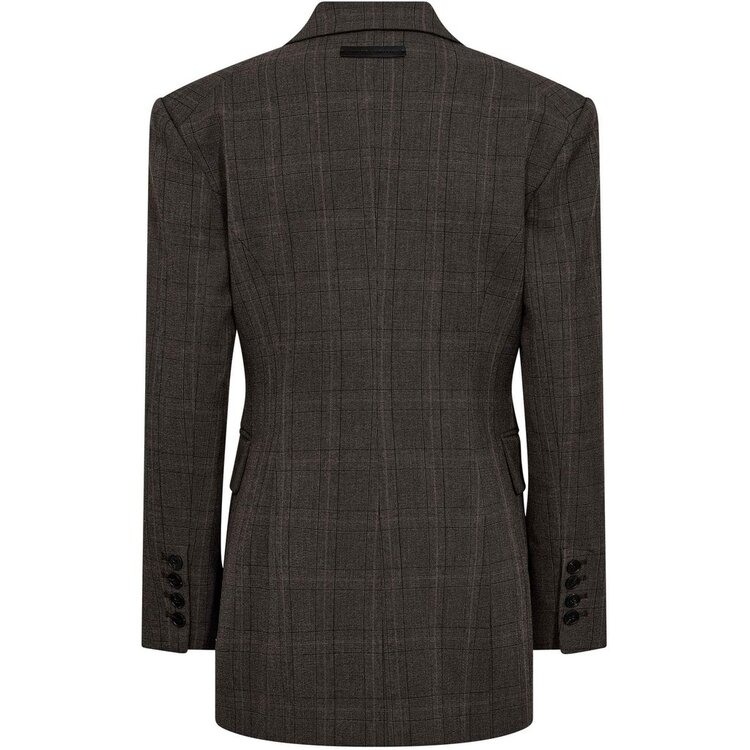 Haute L'Amitié Waist Fit Check Blazer Mocca