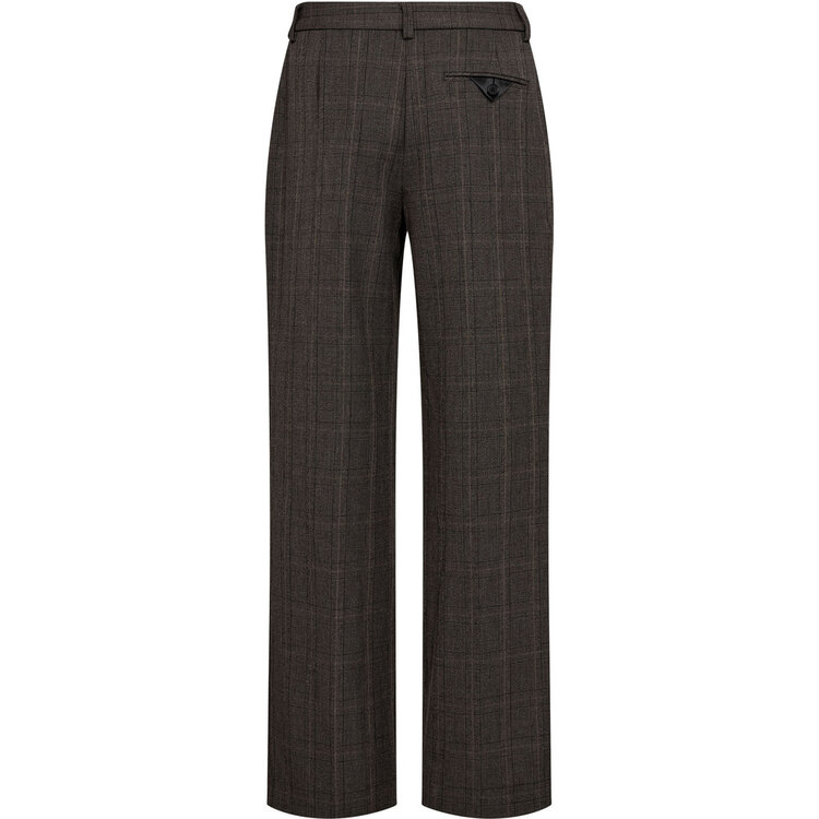 Haute L'Amitié Check Fit Plain Pant Mocca
