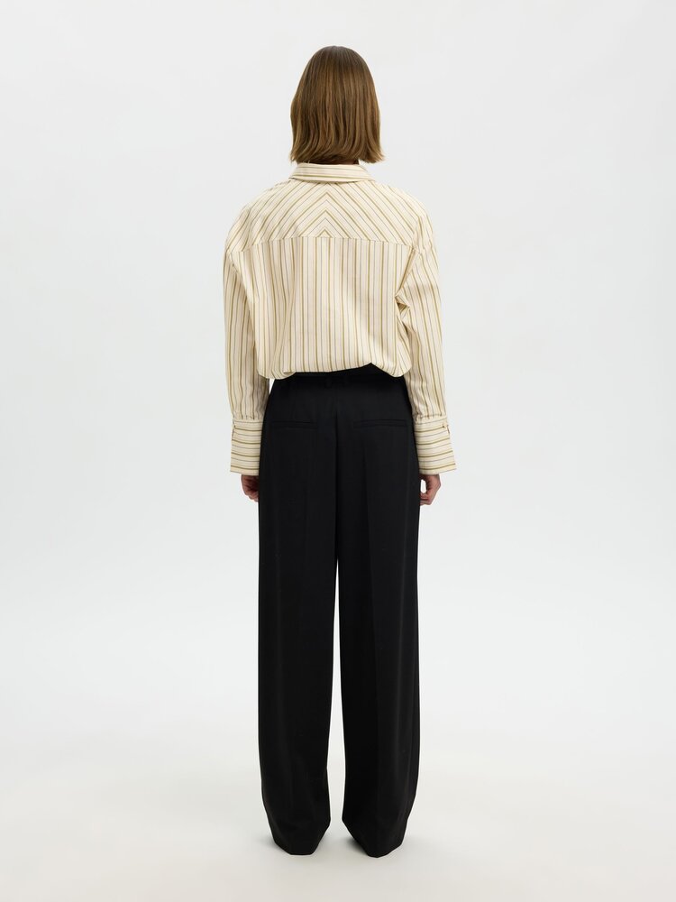Selected Femme Dannie LS Stripe Oversize Shirt Noos Birch Multi