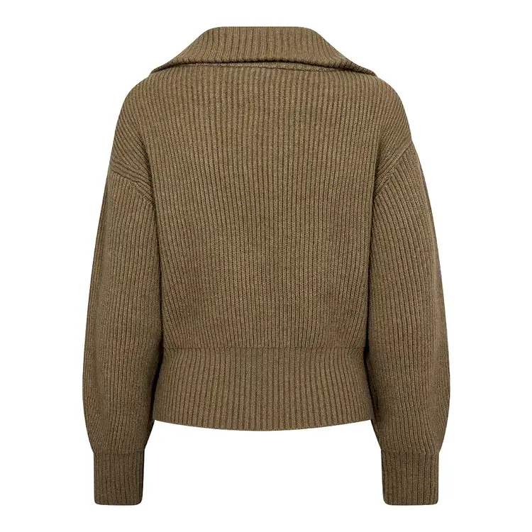 Co'Couture RowCC Zip Knit Cardigan Army