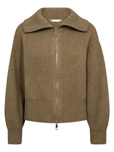 Co'Couture RowCC Zip Knit Cardigan Army
