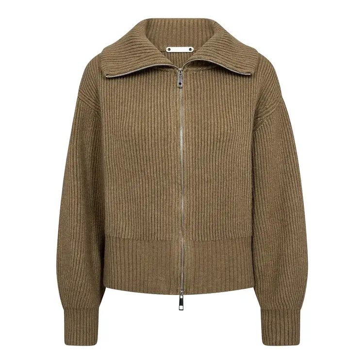 Co'Couture RowCC Zip Knit Cardigan Army
