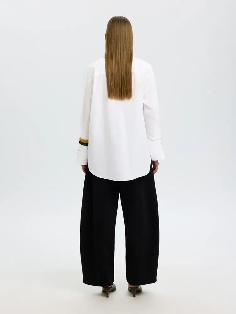 Selected Femme Dannie LS Oversized Shirt Noos Bright White